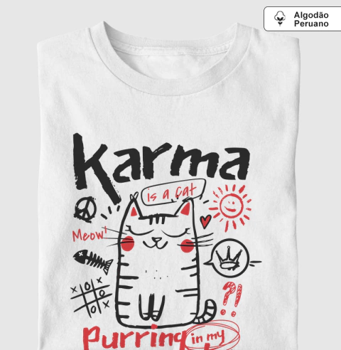 Camiseta em Algodão Peruano Karmna Cat - comprar online