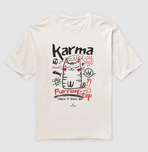 Camiseta Oversized Karma Cat - comprar online