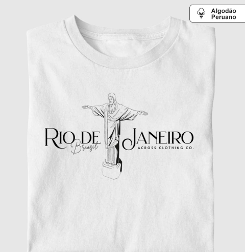 Camiseta em Algodão Peruano Rio de Janeiro Cristo - comprar online