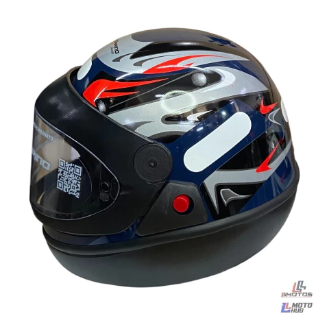Capacete San Marino Grafic Azul Taurus Tamanho 56