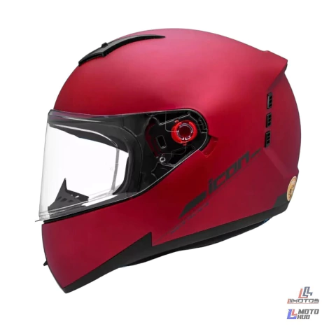 Capacete Icon Classic Vermelho Fosco/Grafite Peels Tamanho 60