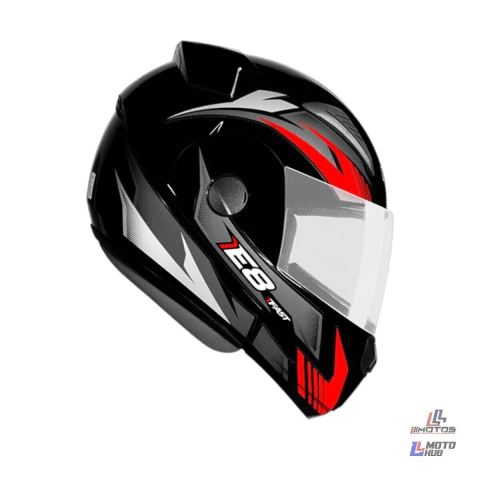 Capacete New E8 Fast Preto/Vermelho (1272058p05) Ebf Tamanho 58