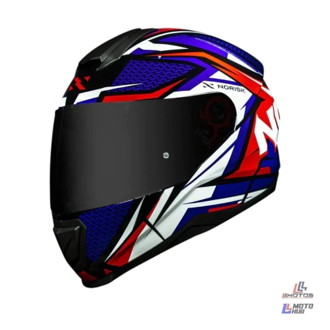 Capacete Razor Sharp Preto/Verm/Azul/Branco Norisk Tamanho 56