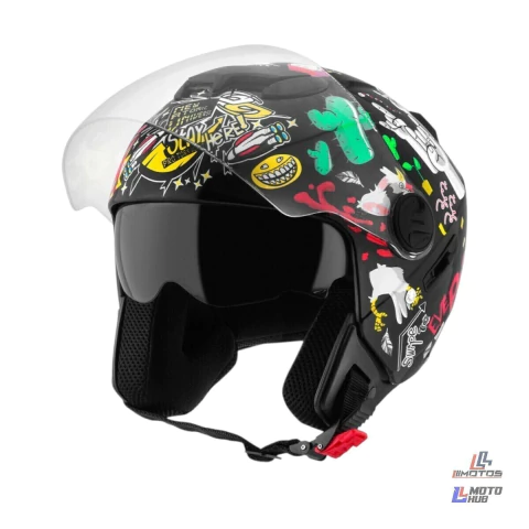 Capacete New Atomic Universe Preto (1028pt) Pro Tork Tamanho 56 - comprar online