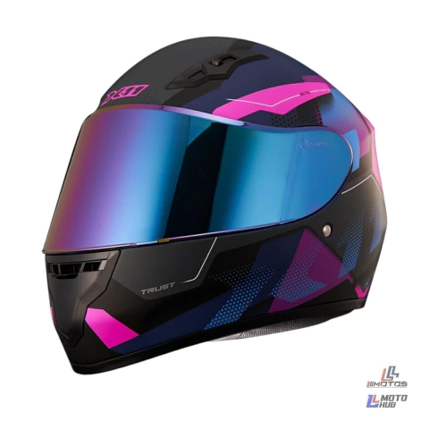 Capacete Trust Pro Transit Azul/Rosa X11 Tamanho 58