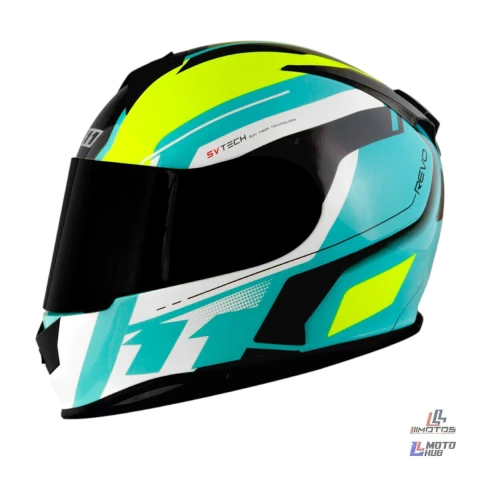 Capacete Revo Pro Eleven Wsp Azul/Branco/Neon Brilho X11 Tamanho 58