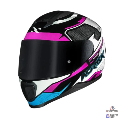 Capacete Razor Speedmax Preto/Branco/Rosa Norisk Tamanho 62