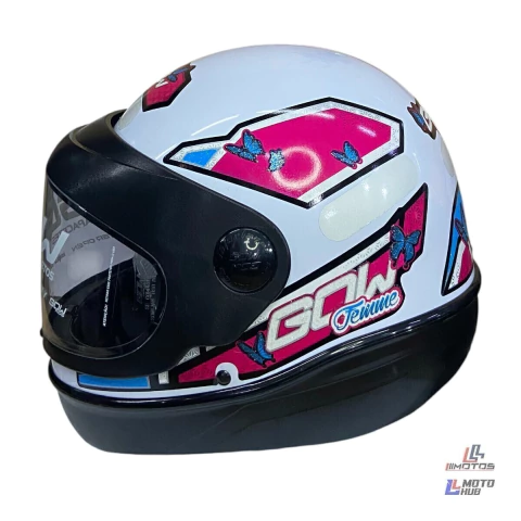 Capacete Interlagos Feminino Branco Gow Tamanho 56