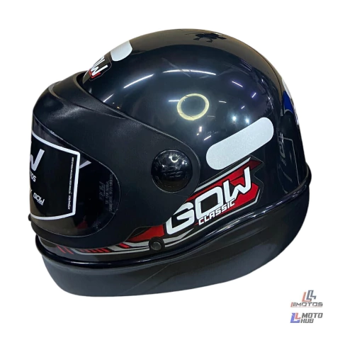 Capacete Interlagos Classic Preto Gow Tamanho 56