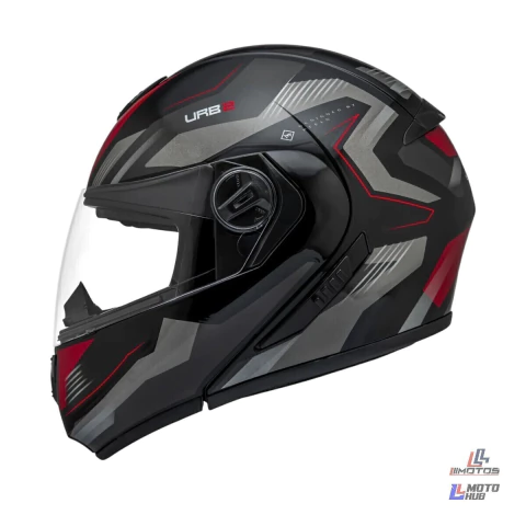 Capacete U-Rb2 Skyline Preto/Verm Peels Tamanho 60