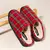 Pantufa masculina estilo clássica listrada em algodão e veludo