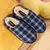 Pantufa masculina estilo clássica listrada em algodão e veludo na internet