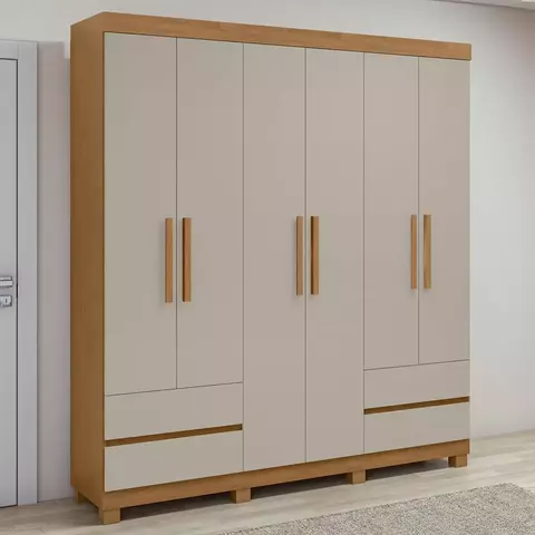 GUARDA ROUPA CASAL ZEUS CASAL 6 PORTAS - LOPAS
