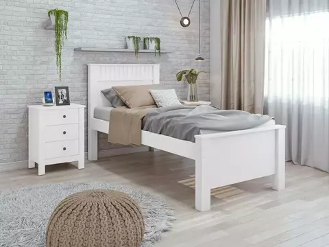 CAMA SOLTEIRO 0.90CM ATHENAS BRANCO - LOPAS
