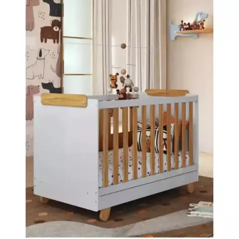 BERÇO MINI CAMA PINGO AMERICANO BR BRILHO AMENDOA - PEROBA MDF