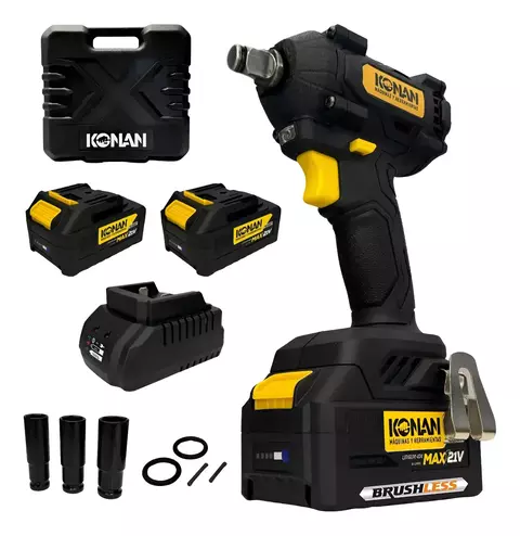 Llave Impacto Konan 21v Brushless 420nm 2 Baterias Cargador - comprar online