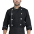 Dolmã Chef de Cozinha 100% Algodão Mangas 3/4 Preta