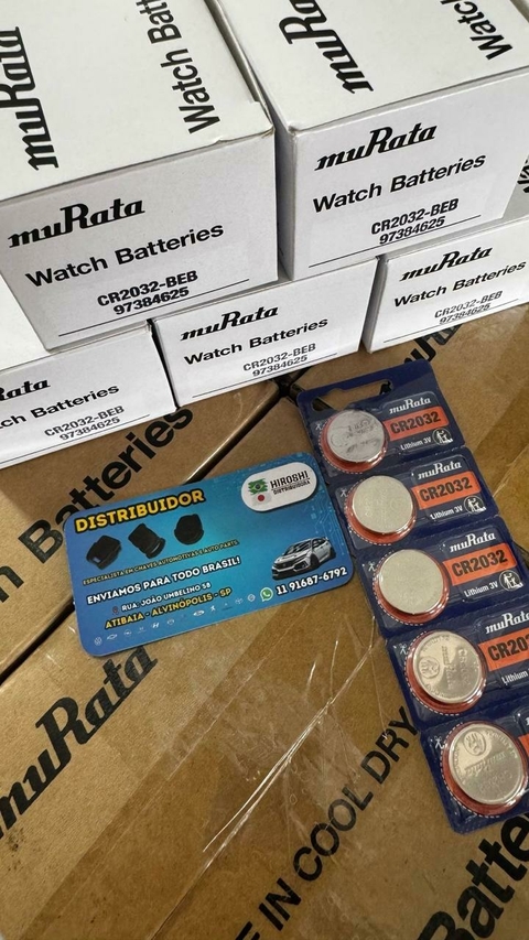 Caixa de bateria CR2032 Murata com 20 cartelas / 100 baterias
