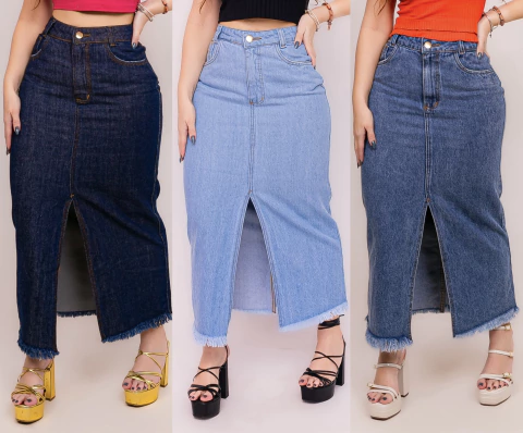 Saia Midi Rita (sem elastano)