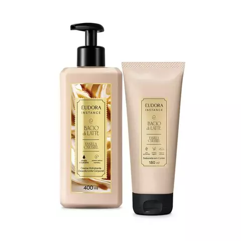 Combo Instance Vanilla Caramel: Creme Hidratante Desodorante Corporal 400ml + Sabonete em Calda Vanilla Caramel 180ml