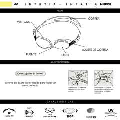 Antiparras Inertia Espejadas Aguas Abiertas Triatlón Aquon - EL ANDINO OUTDOOR