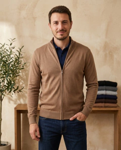 SWEATER CON CIERRE LISO - comprar online