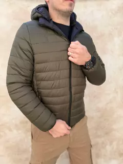 CAMPERA PUFFER REVERSIBLE - NEGRA/VERDE OLIVA - comprar online