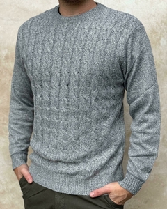 SWEATER TRENZADO GRIS CLARO JASPEADO - comprar online