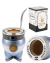 Mate Personalizado Cuero Celeste y Blanco + Sol - comprar online
