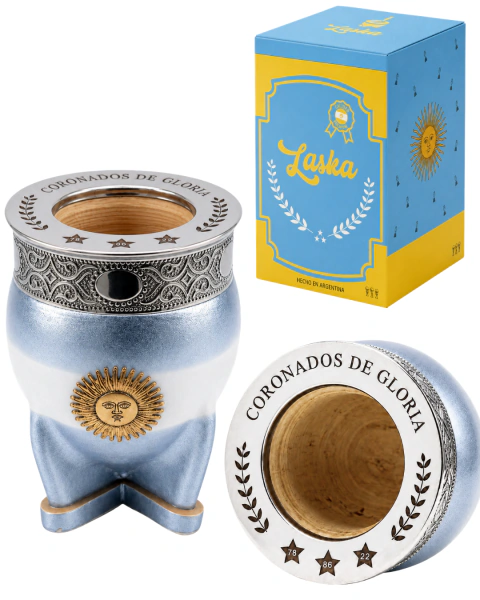 BANDERA CORONADOS | Mate Imperial Sol de Mayo Celeste y Blanco