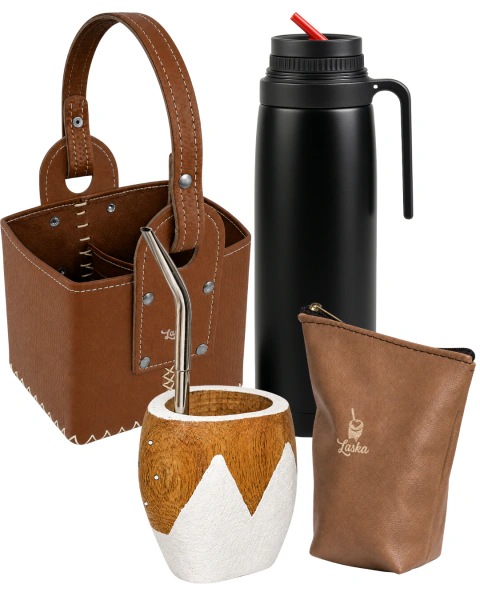 Combo Mate Ranchero Con Canasta Termo y Yerbera