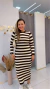 Vestido Camila-Marrom e Off - comprar online