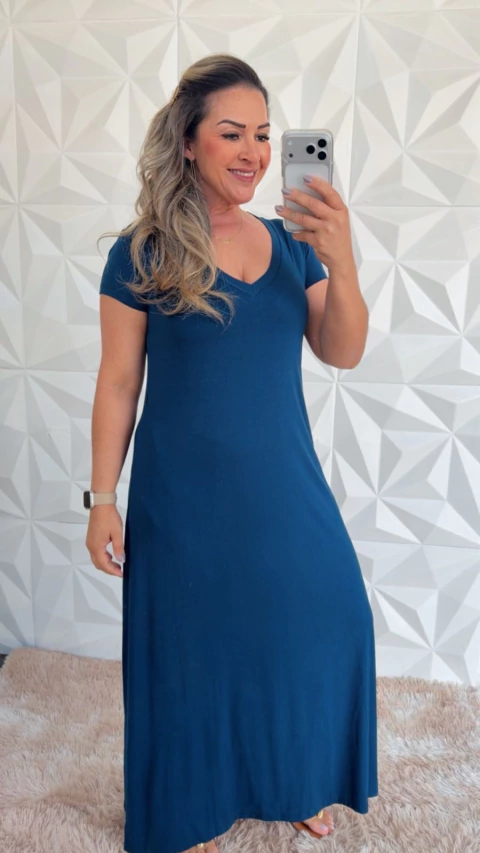 Vestido Lara-Azul Marinho