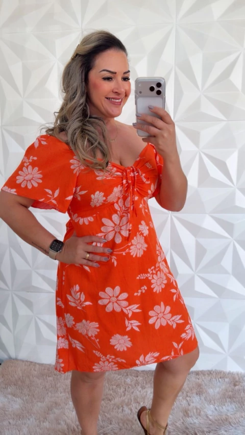 Vestido Silvana-Laranja