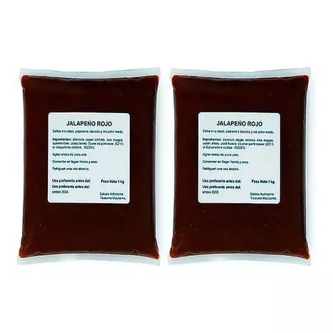 2 Bolsas Salsa Jalapeño Rojo Recetas De Entonces X 2500cc