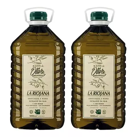 Aceite Oliva Extra Virgen Organico La Riojana 5 Litros X2 Re
