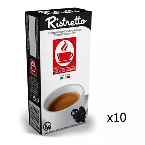 Cafe 10 Capsulas Ristretto Nespresso Compa. Caffe Bonini X10