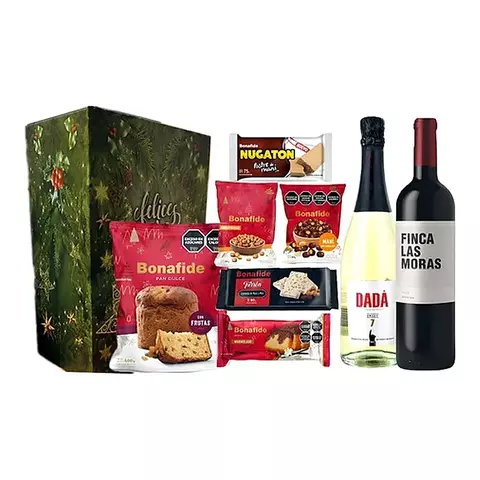 Cajas Navideñas Bonafide Con 1 Champagne Dada 1 Vino Finca Las Moras