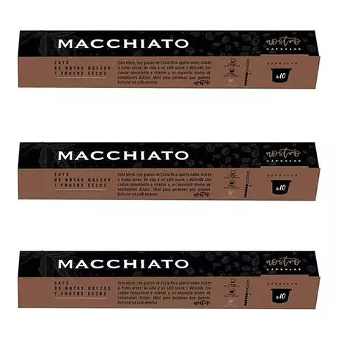 Capsulas Cafe Macchiato Nespresso Nostro X10u Pack X3