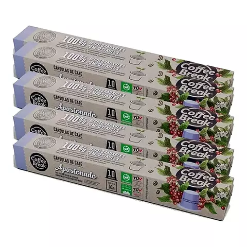 Capsulas Coffee Break 100% Compostable Apasionado Pack X 5c