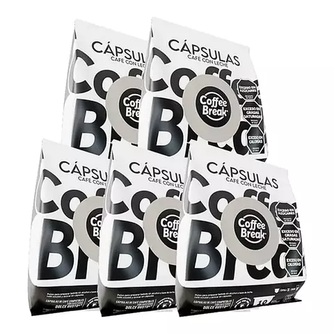 Capsulas Dolce Gusto Coffee Break Café Con Leche Pack X 5 Un