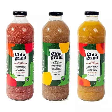 Combo 3 Jugos Chia Graal Todos Los Sabores X 910ml