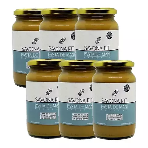 Combo 6 Frascos Pasta De Mani Endulzada C/stevia Savona Fit