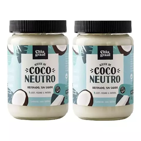 Combo Aceite Coco Chia Graal Sabor Neutro 2 X 660ml