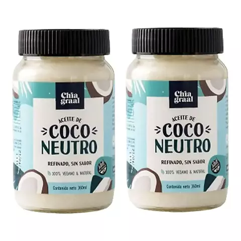 Combo Aceite Coco Chia Graal Sabor Neutro X360ml X2