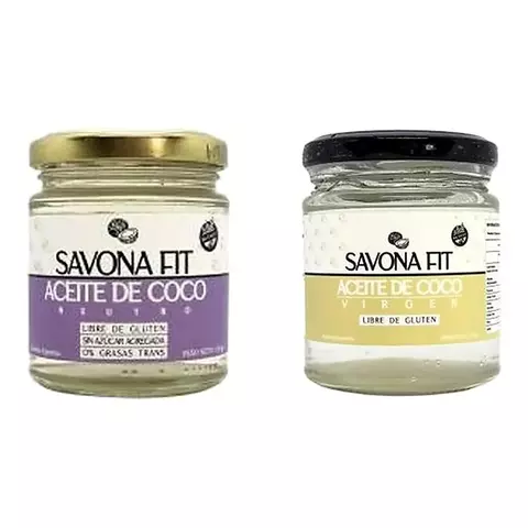 Combo Aceite Coco Savona Fit Neutro Y Virgen X180ml