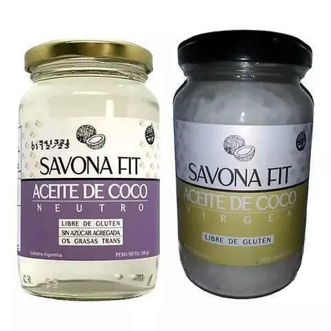 Combo Aceite De Coco Savona Fit Virgen - Neutro 2 X 360 Grms