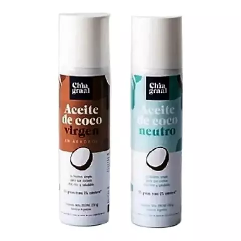 Combo Aceite En Aerosol Coco Neutro Y Virgen Chia Graal