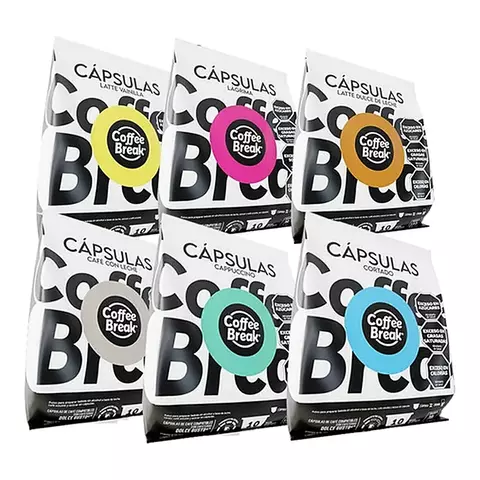Combo Capsulas Dolce Gusto Coffee Break 6 Variedad Eleccion!