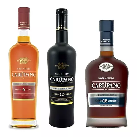 Combo Ron Carupano Toda La Linea 6-12-18 Años Reserva 750ml